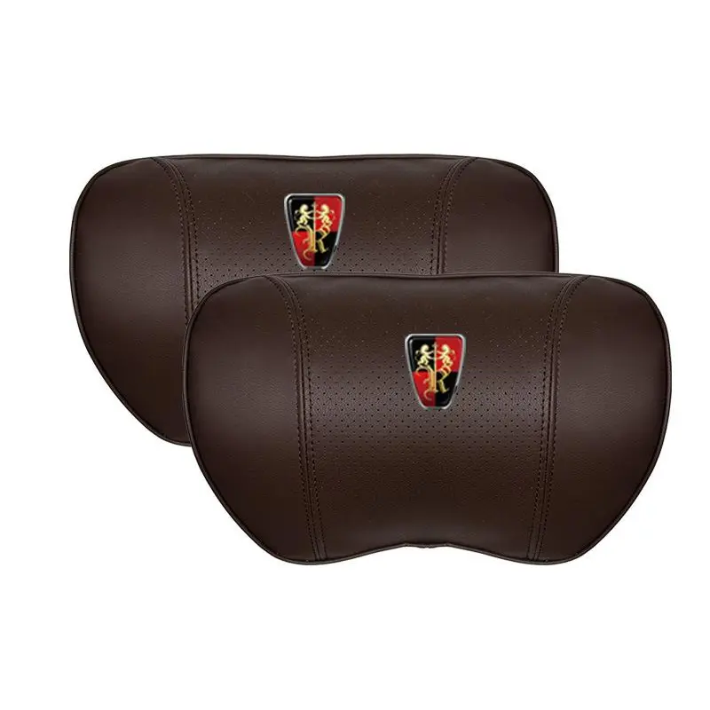 Suitable For Roewe Car Nappa Memory Foam Seat Headrest Lumbar Pillow Brown