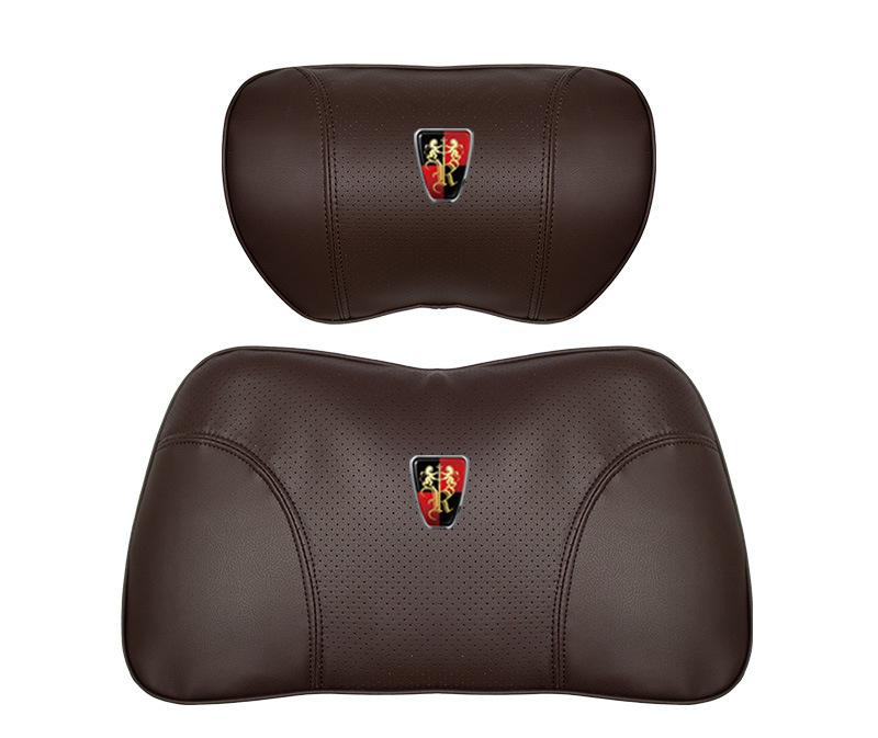 Suitable For Roewe Car Nappa Memory Foam Seat Headrest Lumbar Pillow Brown