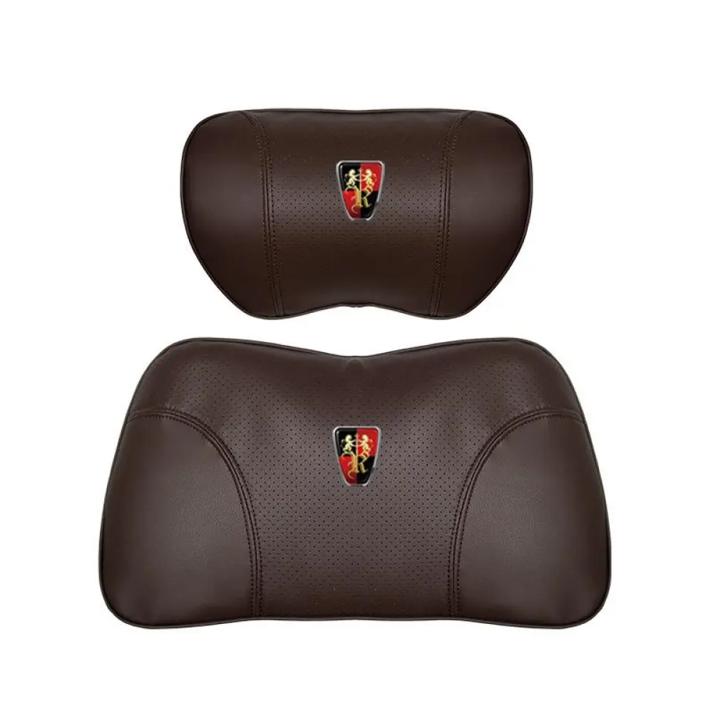Suitable For Roewe Car Nappa Memory Foam Seat Headrest Lumbar Pillow Brown
