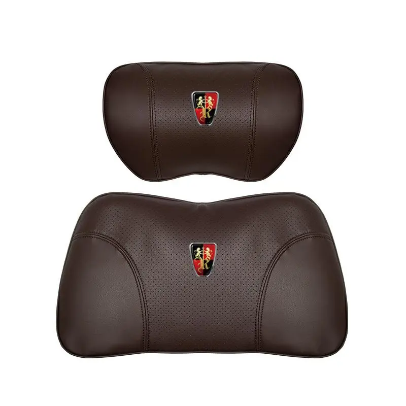 Suitable For Roewe Car Nappa Memory Foam Seat Headrest Lumbar Pillow Brown