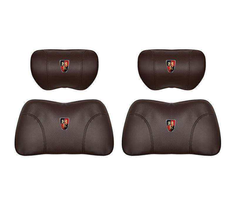 Suitable For Roewe Car Nappa Memory Foam Seat Headrest Lumbar Pillow Brown
