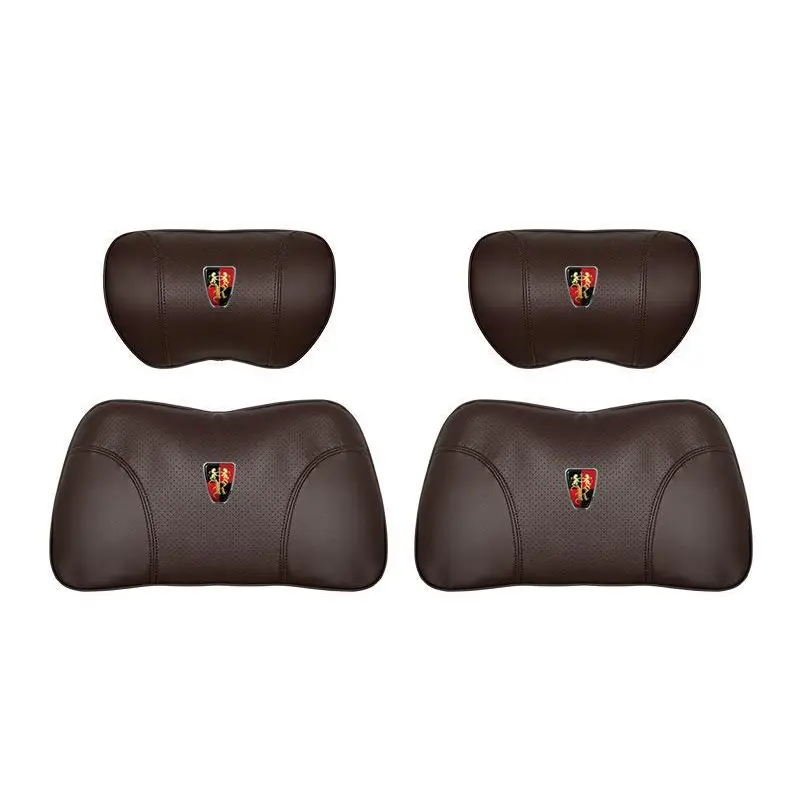 Suitable For Roewe Car Nappa Memory Foam Seat Headrest Lumbar Pillow Brown