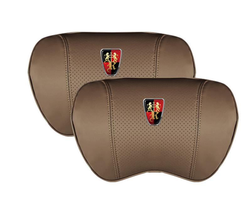 Suitable For Roewe Car Nappa Memory Foam Seat Headrest Lumbar Pillow Coffee Color