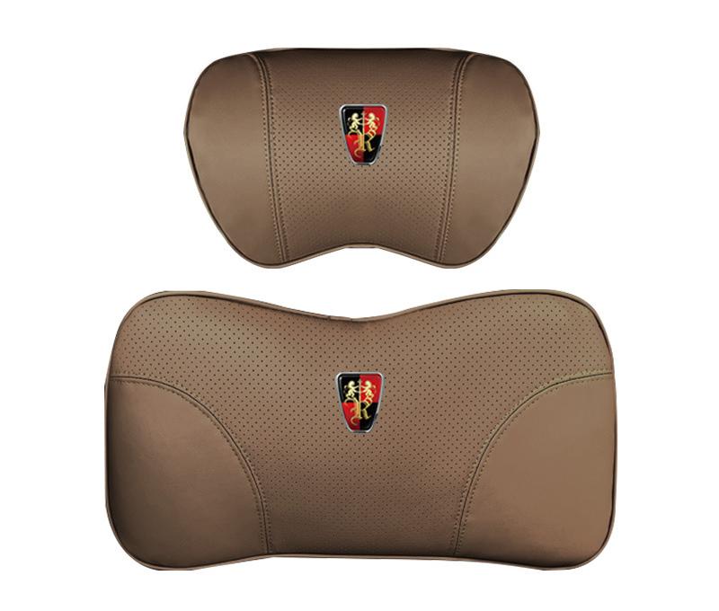Suitable For Roewe Car Nappa Memory Foam Seat Headrest Lumbar Pillow Coffee Color