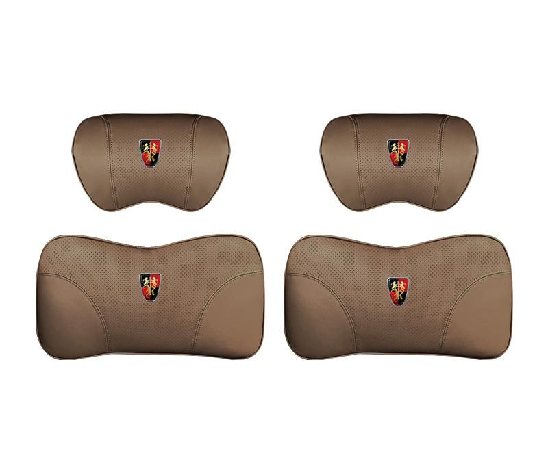 Suitable For Roewe Car Nappa Memory Foam Seat Headrest Lumbar Pillow Coffee Color