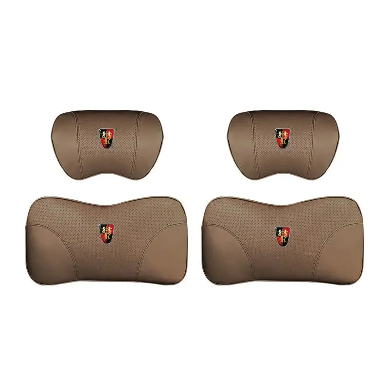 Suitable For Roewe Car Nappa Memory Foam Seat Headrest Lumbar Pillow Coffee Color