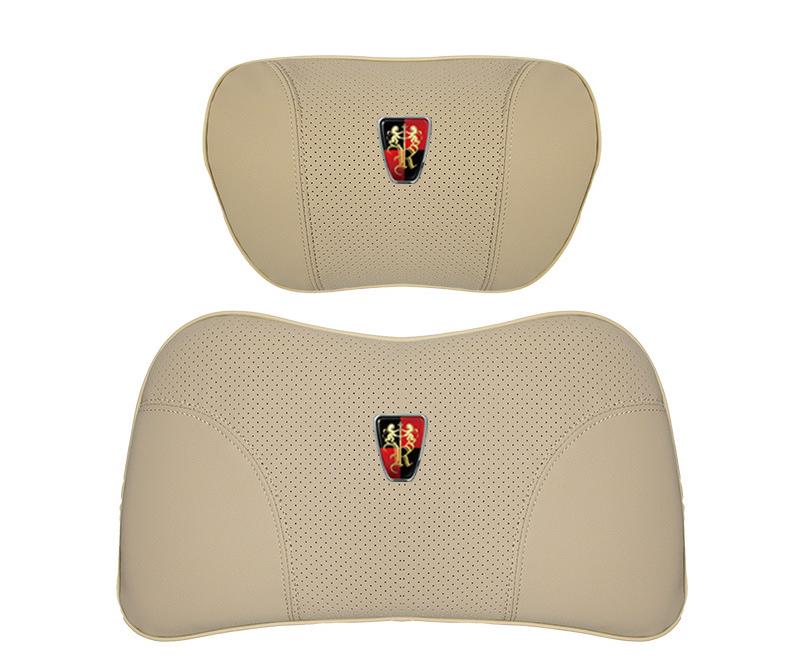 Suitable For Roewe Car Nappa Memory Foam Seat Headrest Lumbar Pillow Off-White