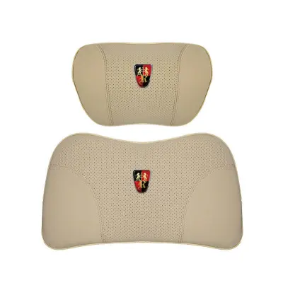 Suitable For Roewe Car Nappa Memory Foam Seat Headrest Lumbar Pillow Off-White 01