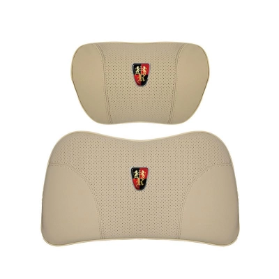Suitable For Roewe Car Nappa Memory Foam Seat Headrest Lumbar Pillow Off-White 01