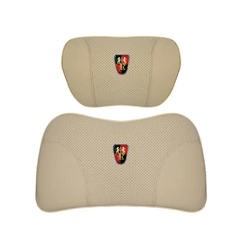 Suitable For Roewe Car Nappa Memory Foam Seat Headrest Lumbar Pillow Off-White