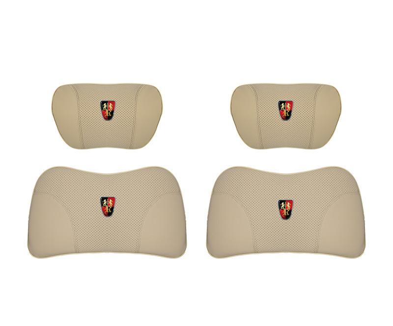 Suitable For Roewe Car Nappa Memory Foam Seat Headrest Lumbar Pillow Off-White