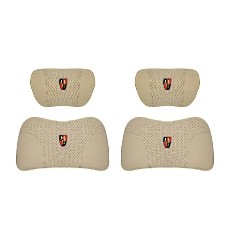 Suitable For Roewe Car Nappa Memory Foam Seat Headrest Lumbar Pillow Off-White