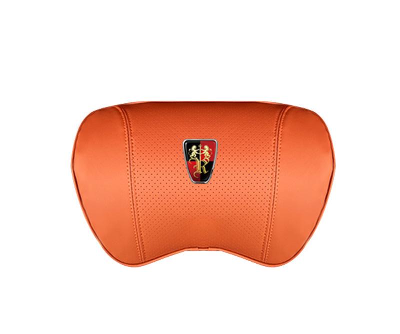 Suitable For Roewe Car Nappa Memory Foam Seat Headrest Lumbar Pillow Orange