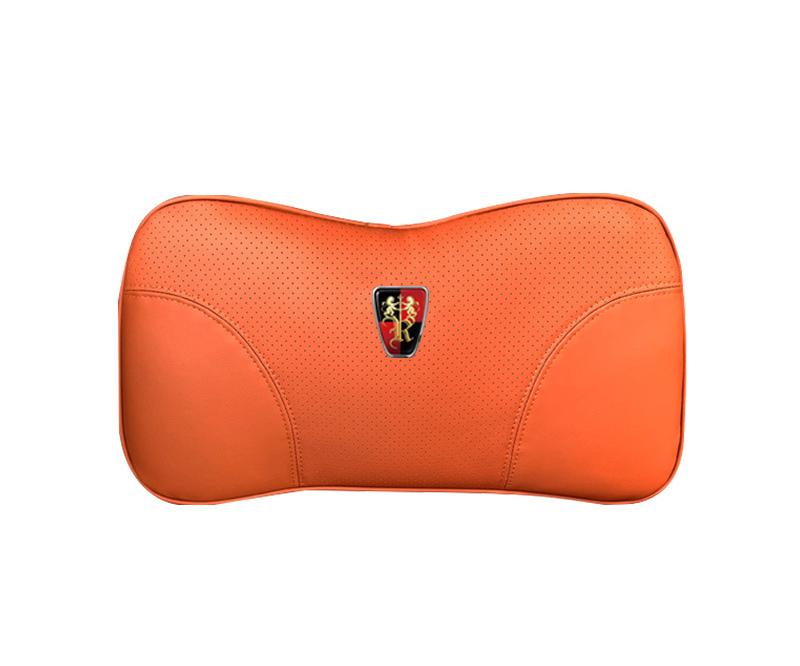 Suitable For Roewe Car Nappa Memory Foam Seat Headrest Lumbar Pillow Orange