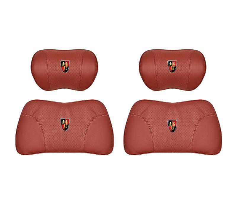 Suitable For Roewe Car Nappa Memory Foam Seat Headrest Lumbar Pillow Red
