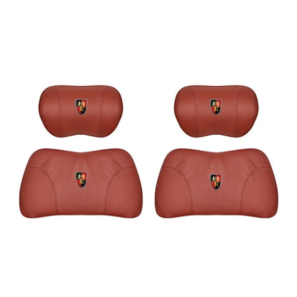 Suitable For Roewe Car Nappa Memory Foam Seat Headrest Lumbar Pillow Red