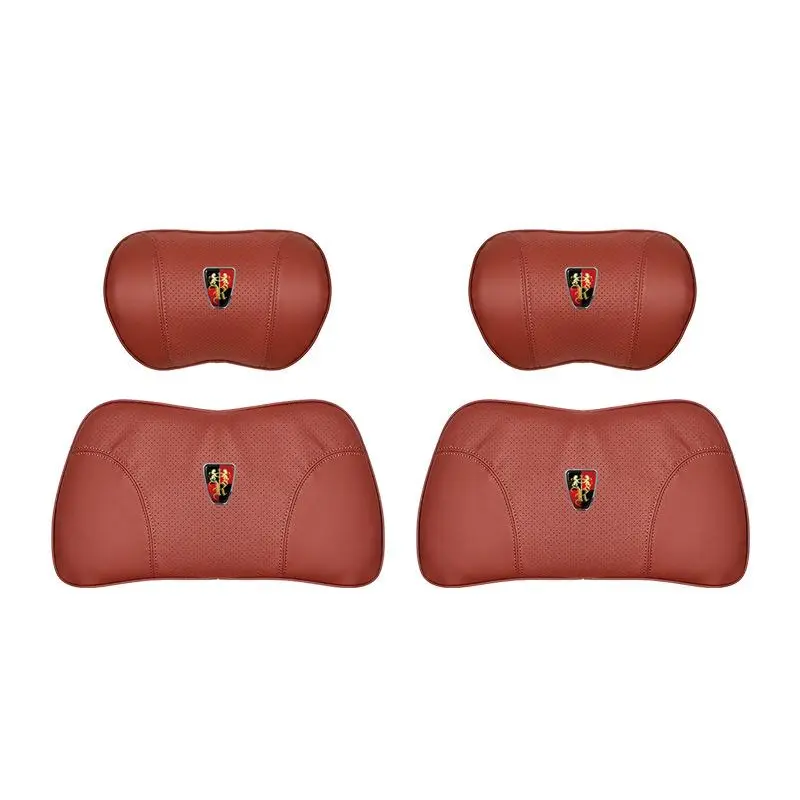 Suitable For Roewe Car Nappa Memory Foam Seat Headrest Lumbar Pillow Red