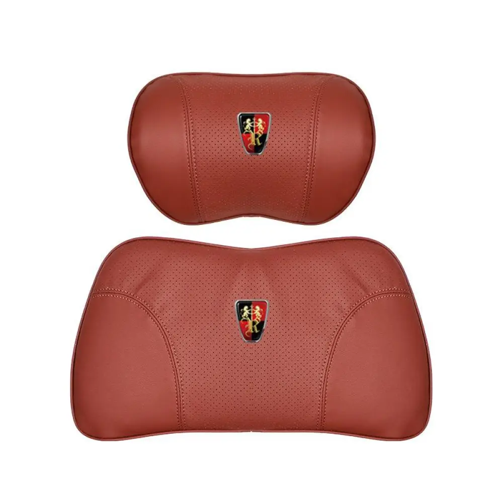 Suitable For Roewe Car Nappa Memory Foam Seat Headrest Lumbar Pillow Red