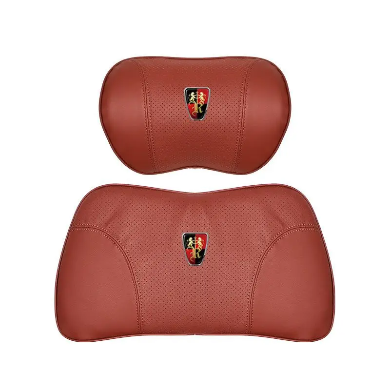 Suitable For Roewe Car Nappa Memory Foam Seat Headrest Lumbar Pillow Red