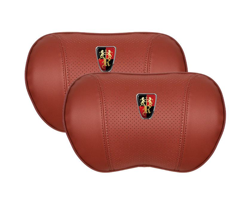 Suitable For Roewe Car Nappa Memory Foam Seat Headrest Lumbar Pillow Red