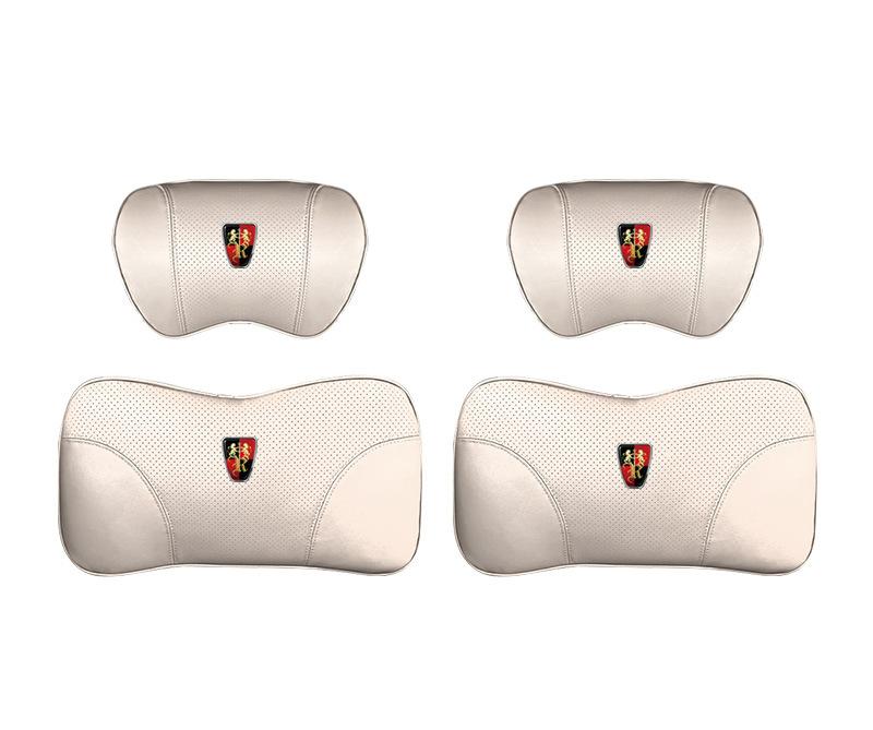 Suitable For Roewe Car Nappa Memory Foam Seat Headrest Lumbar Pillow White