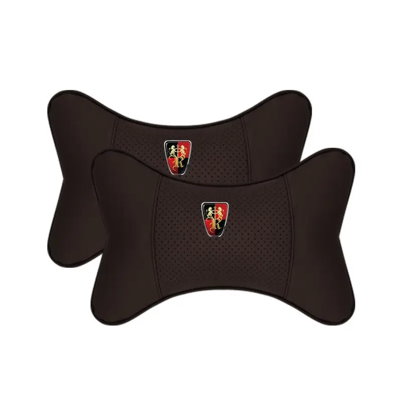 Suitable For Roewe Car Seat Headrest Lumbar Pillow Mocha Brown