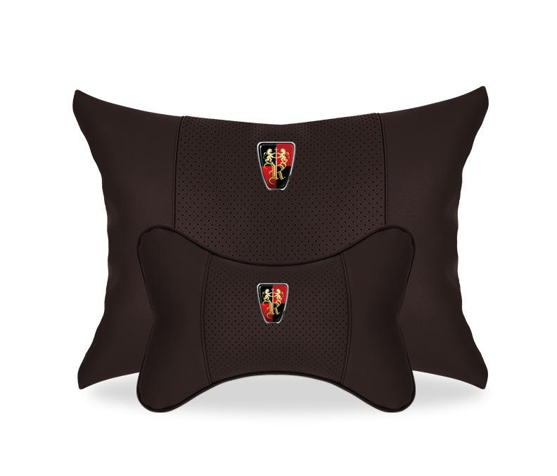 Suitable For Roewe Car Seat Headrest Lumbar Pillow Mocha Brown