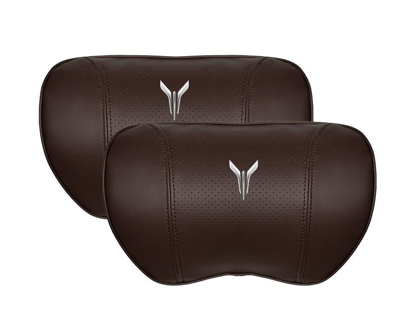 Suitable For Voyah Car Nappa Memory Foam Seat Headrest Lumbar Pillow Brown