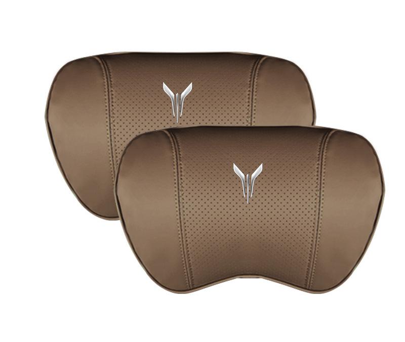 Suitable For Voyah Car Nappa Memory Foam Seat Headrest Lumbar Pillow Coffee Color