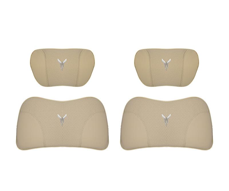 Suitable For Voyah Car Nappa Memory Foam Seat Headrest Lumbar Pillow Off-White