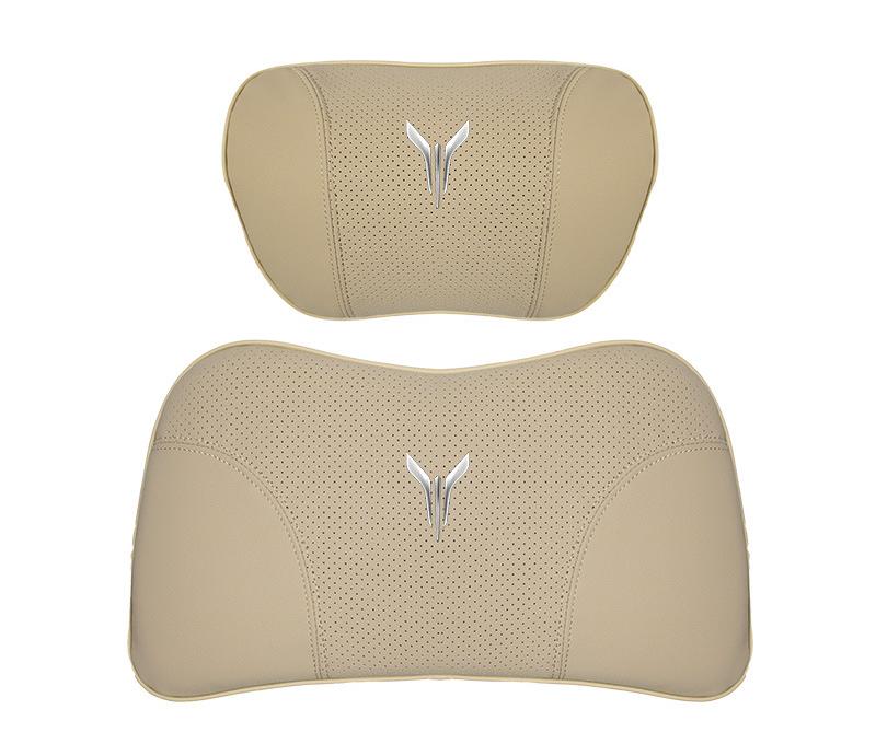 Suitable For Voyah Car Nappa Memory Foam Seat Headrest Lumbar Pillow Off-White