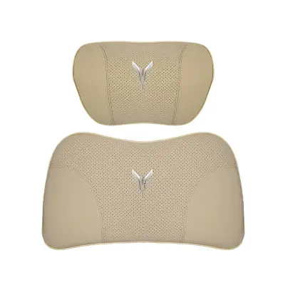 Suitable For Voyah Car Nappa Memory Foam Seat Headrest Lumbar Pillow Off-White 01