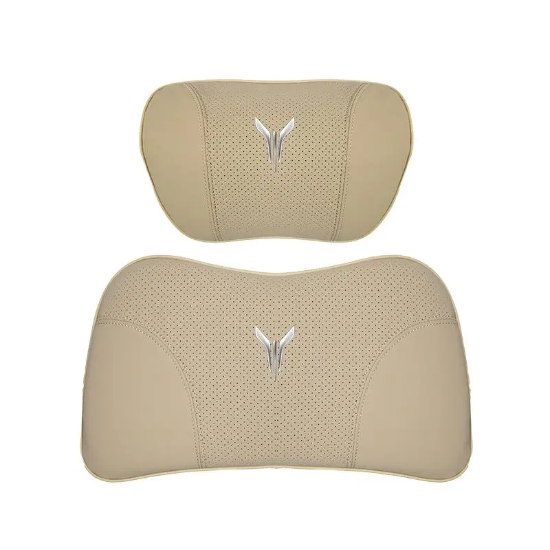 Suitable For Voyah Car Nappa Memory Foam Seat Headrest Lumbar Pillow Off-White
