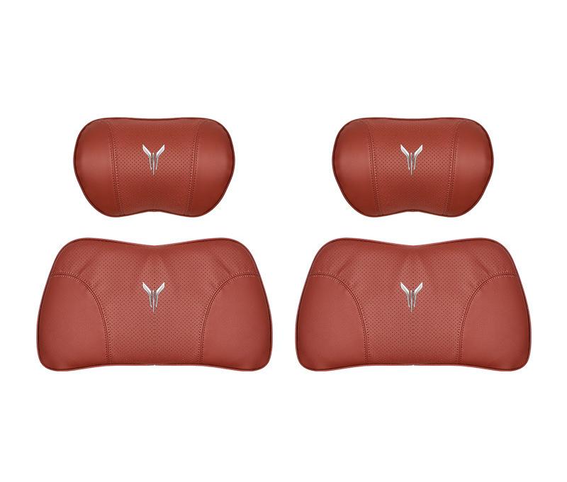 Suitable For Voyah Car Nappa Memory Foam Seat Headrest Lumbar Pillow Red