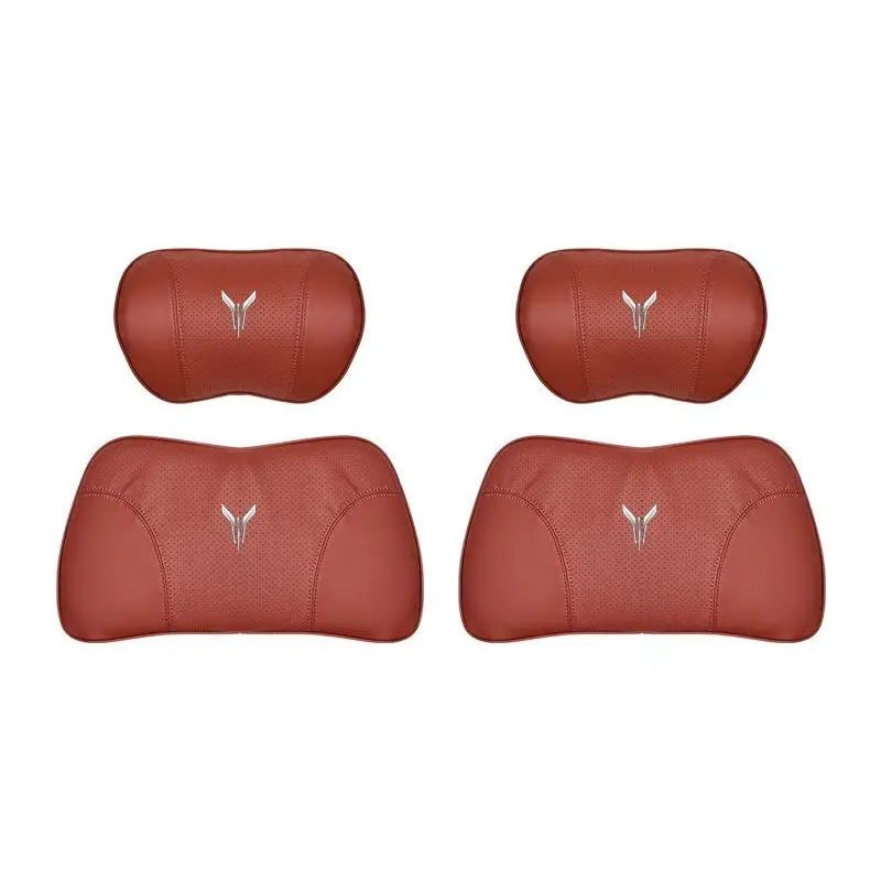 Suitable For Voyah Car Nappa Memory Foam Seat Headrest Lumbar Pillow Red