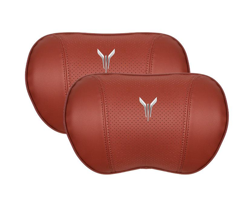 Suitable For Voyah Car Nappa Memory Foam Seat Headrest Lumbar Pillow Red