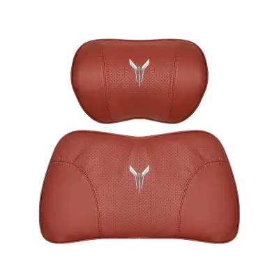 Suitable For Voyah Car Nappa Memory Foam Seat Headrest Lumbar Pillow Red 01