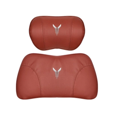 Suitable For Voyah Car Nappa Memory Foam Seat Headrest Lumbar Pillow Red 01