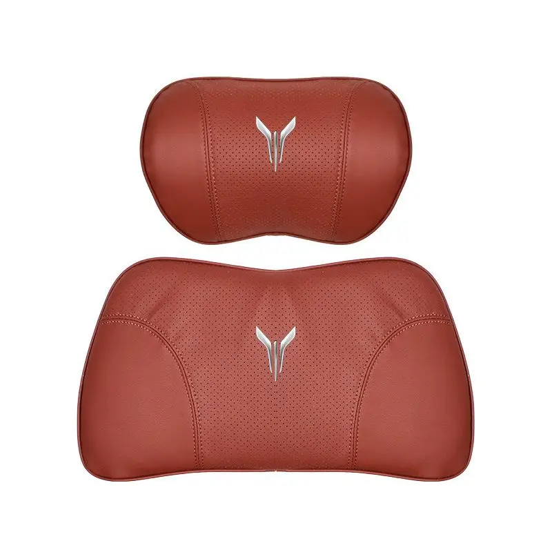 Suitable For Voyah Car Nappa Memory Foam Seat Headrest Lumbar Pillow Red