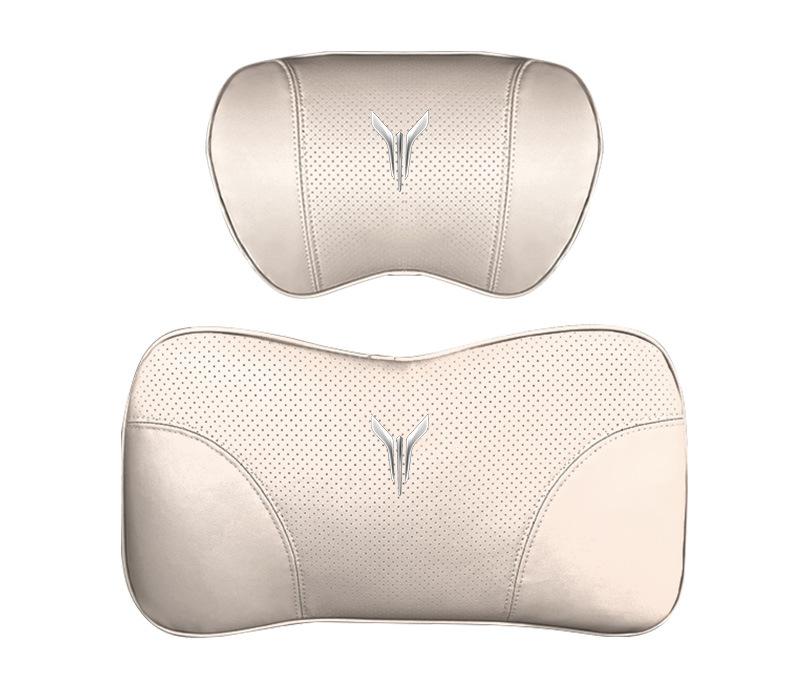 Suitable For Voyah Car Nappa Memory Foam Seat Headrest Lumbar Pillow White