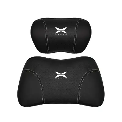 Suitable For Xpeng Car Nappa Memory Foam Seat Headrest Lumbar Pillow Black 01