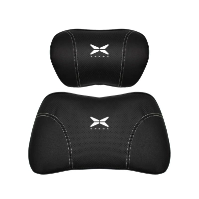 Suitable For Xpeng Car Nappa Memory Foam Seat Headrest Lumbar Pillow Black 01