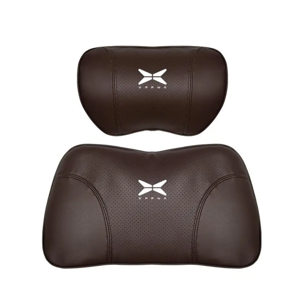 Suitable For Xpeng Car Nappa Memory Foam Seat Headrest Lumbar Pillow Brown
