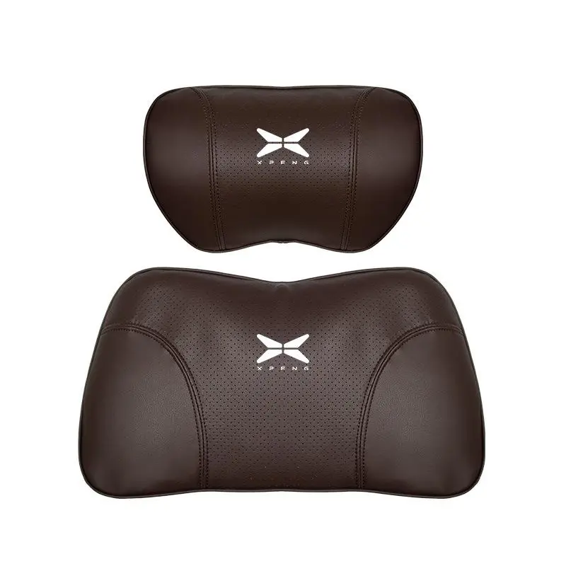 Suitable For Xpeng Car Nappa Memory Foam Seat Headrest Lumbar Pillow Brown