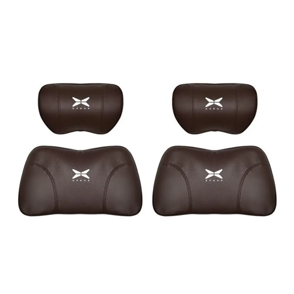 Suitable For Xpeng Car Nappa Memory Foam Seat Headrest Lumbar Pillow Brown