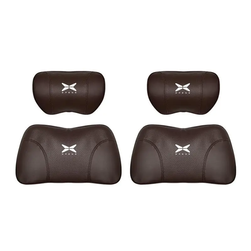 Suitable For Xpeng Car Nappa Memory Foam Seat Headrest Lumbar Pillow Brown