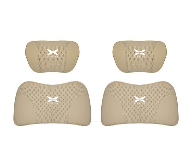 Suitable For Xpeng Car Nappa Memory Foam Seat Headrest Lumbar Pillow Off-White