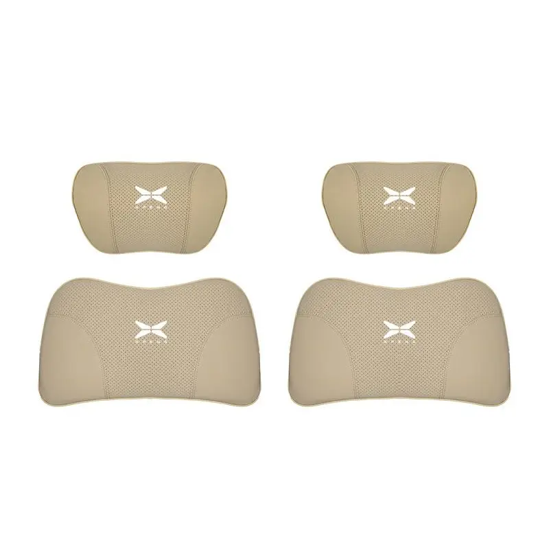 Suitable For Xpeng Car Nappa Memory Foam Seat Headrest Lumbar Pillow Off-White