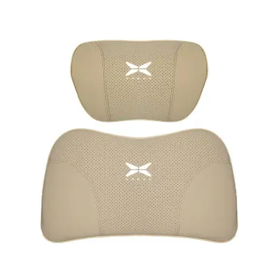 Suitable For Xpeng Car Nappa Memory Foam Seat Headrest Lumbar Pillow Off-White 01