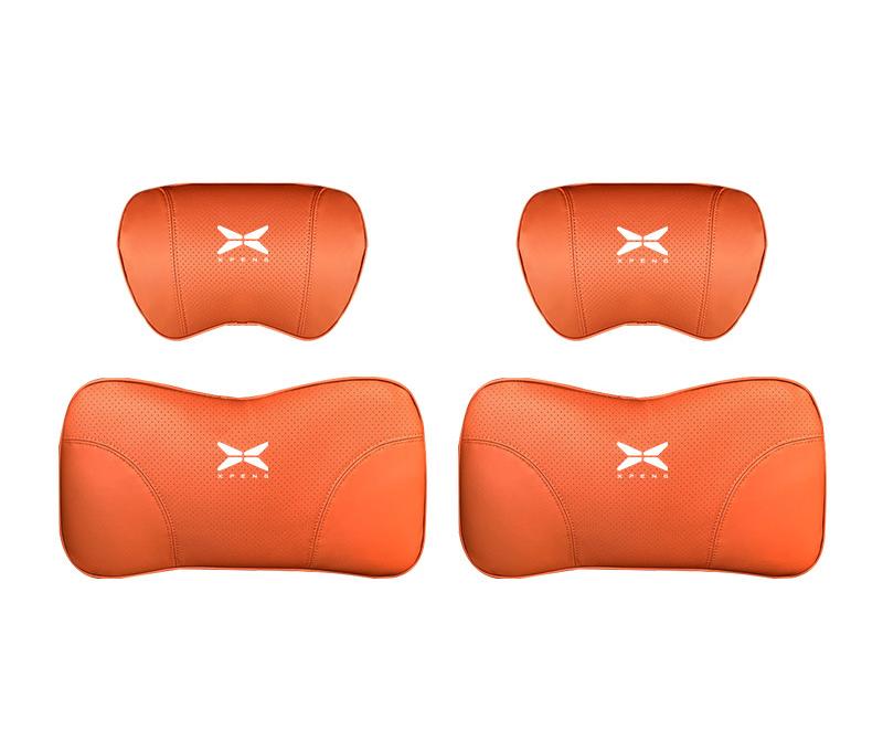Suitable For Xpeng Car Nappa Memory Foam Seat Headrest Lumbar Pillow Orange